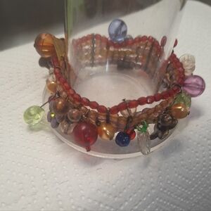 Ethnic Gypsy Boho Belly Dancer Exotic Bracelet Vintage Multistrand Bohemian